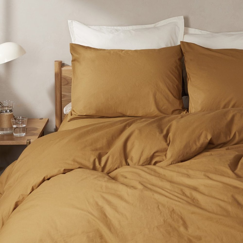Parachute brushed cotton duvet cover in ochre